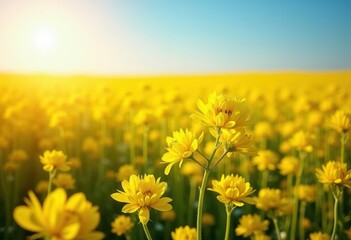 Obraz premium Golden Yellow Rapeseed Field Blanketing Expansive Farmland Creating Stunning Visual Tapestry