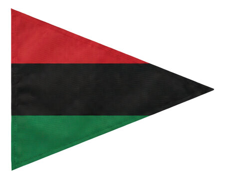 Red black green Pan African flag pennant isolated on transparent background