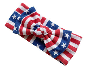 Fototapeta premium American flag print bow headband isolated on transparent background