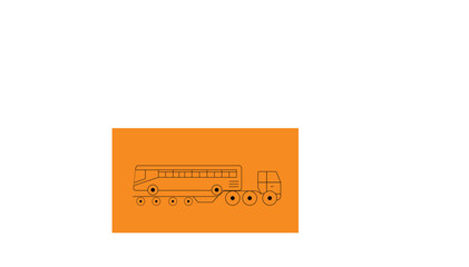 Fuel Tanker Truck Line Art Illustration on Orange Background – Cargo Transport Vector Icon © vectoranimate