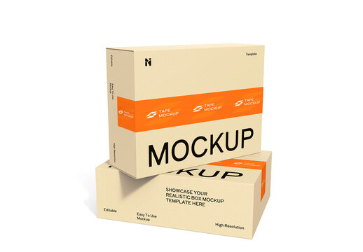 Two Stacked Box Mockup