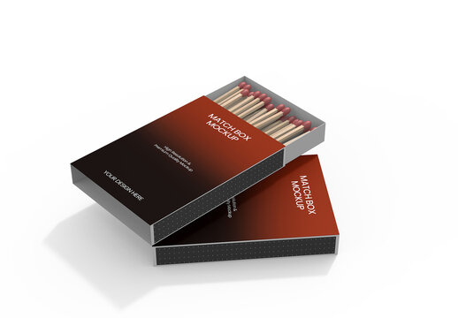 Stacked Matches Box Mockup
