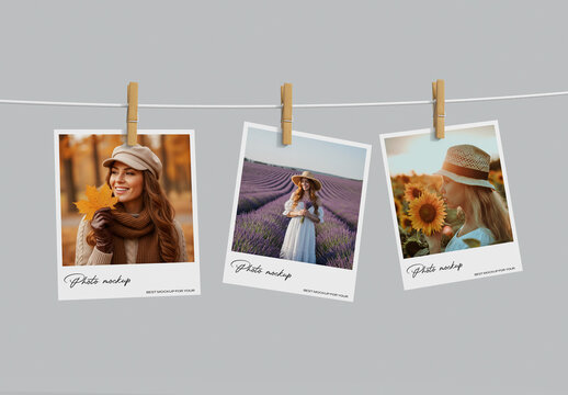 Polaroid Mockup with Photo Frame