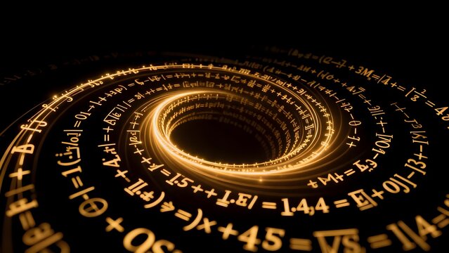 Mathematical equations spiral into black hole