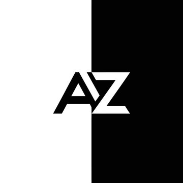 Bold black and white AZ monogram logo design.