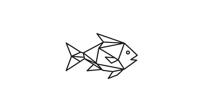 Geometric Fish Outline Icon