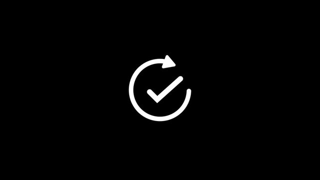 Clean check mark with arrow icon for approve