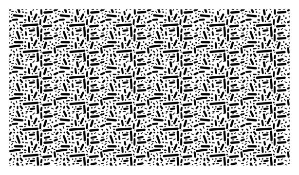 Short dash lines and scattered capsule shapes pattern in retro memphis style