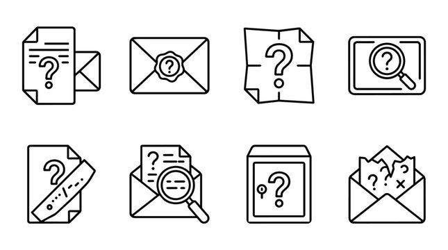 Question marks and secret document set representing mystery, doubt, hidden information, search, and frequently asked questions