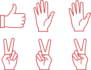 Fototapeta premium Vector illustration of various hand gestures