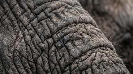 Fototapeta premium Elephant Skin Texture: Detailed Close-up of Wrinkled Hide