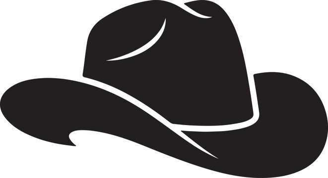 Black cowboy hat icon vector graphic