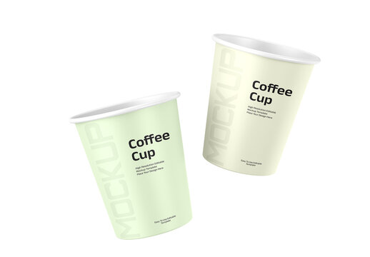 Floating Coffee Cup Mockup Template