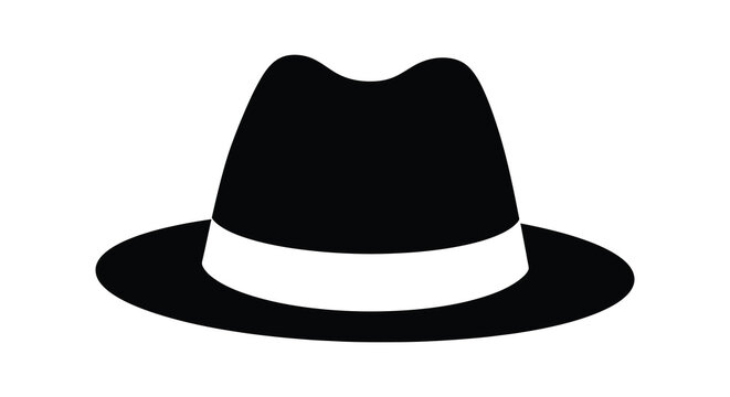 fedora hat silhouette on a white background