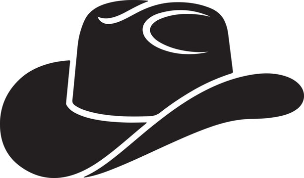 Black cowboy hat icon with white outline