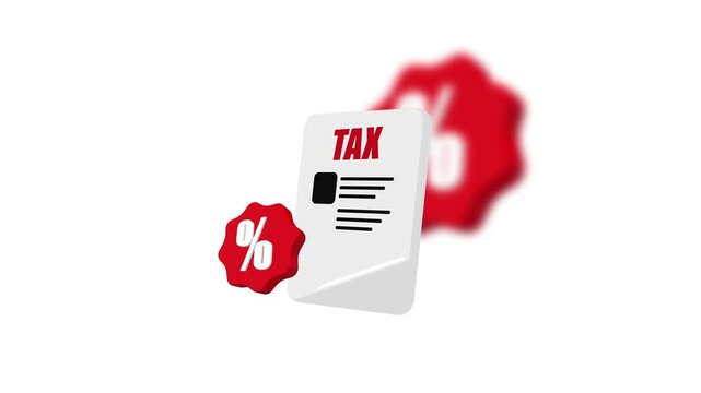 A tax document with a red percentage sign