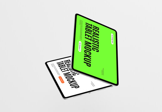 Stacked Floating Tablet Mockup