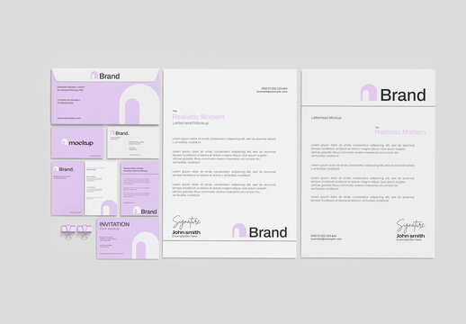 Realistic Business Stationery Mockup Collection