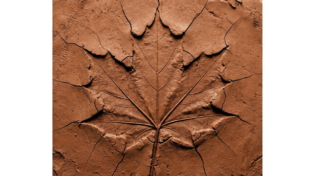 Nature leaf imprint outdoor environment png texture artistic clay design high fidelity viewpoint