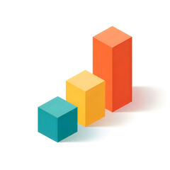 Fototapeta premium Isometric colored cubes in ascending size