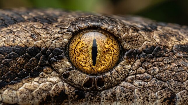 Close-up of a snake's eye with intricate details and textures