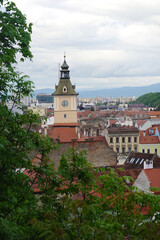 Obraz premium Panorama of old town in Brasov, Romania