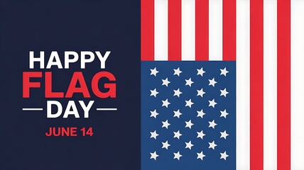Obraz premium Happy flag day june 14th american celebration