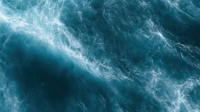 ocean waves aerial abstract texture, deep blue water pattern, modern wallpaper