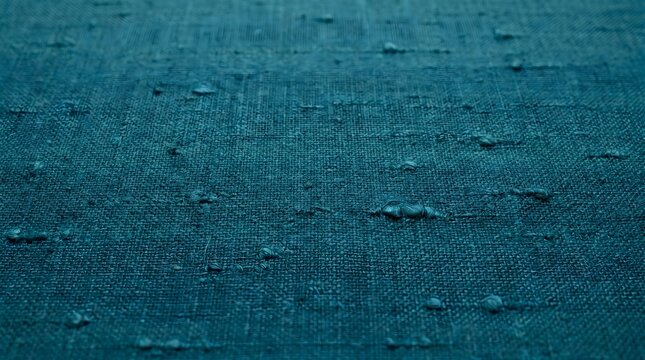 Luxurious Deep Teal Raw Silk Textile Macro Background