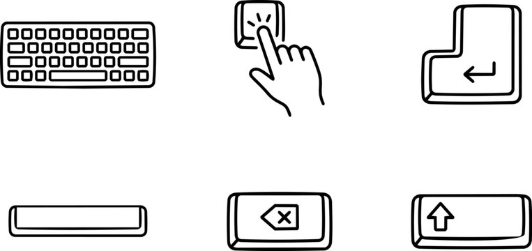 Keyboard and Function Keys Icons Set