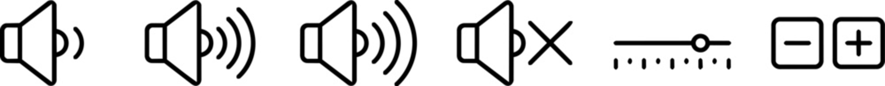 Sound Volume and Audio Settings Line Icons Collection