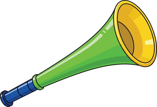 Cartoon vuvuzela isolated on transparent background sports horn illustration