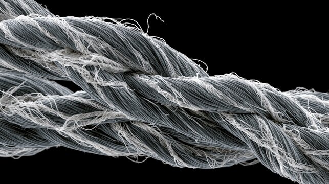 Spider silk, when seen through a scanning electron microscope (SEM), reveals intricate details.