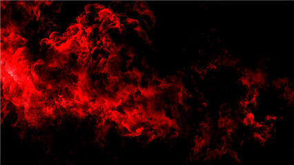Abstract crimson nebula formation illuminated against a void, hinting at cosmic energy and infernal phenomenon © Sanatçi