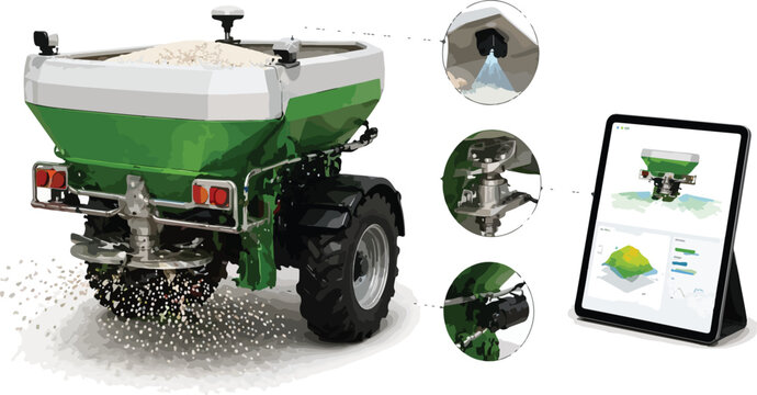Automated fertilizer spreader with digital monitoring