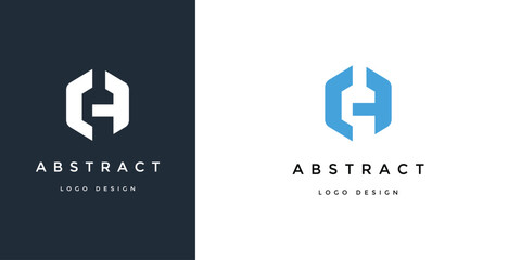 Fototapeta premium Modern and unique initial letter H logo design template. Creative logo design with abstract hexagon shape.