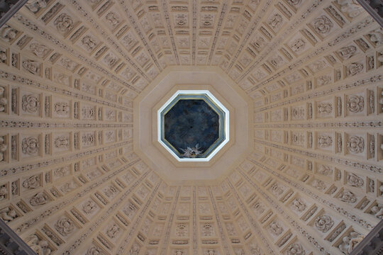 coffered ceiling in the ducal chapel in the cordeliers church in nancy in lorraine in france 