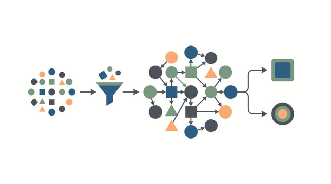 Infographic flowchart process diagram symbols.