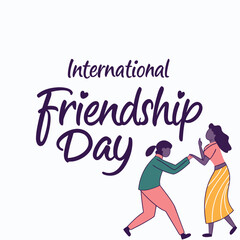 Obraz premium world friendship day, international friendship day, july 30th, vector, illustration, vintage, design, sign, symbol, text, word, 3d, tag, love, happy, celebration, day, icon, card, banner, poster