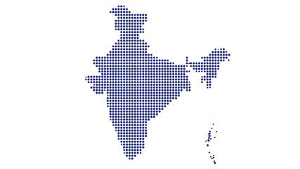India map dotted vector silhouette blue halftone circle pattern geography template with islands for infographic poster presentation  © Salam Studio