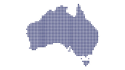 Australia map dotted vector silhouette blue halftone circle pattern oceania geography template with Tasmania for infographic poster  © Salam Studio