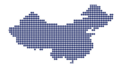 China map dotted vector silhouette blue halftone circle pattern east asia geography template for infographic poster presentation  © Salam Studio
