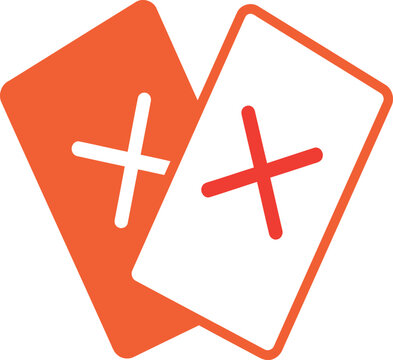 plus and minus signs on orange and white cards for decision making