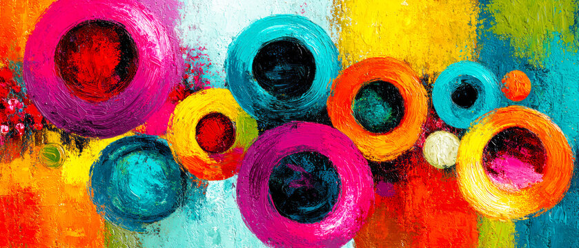 Colorful Abstract Circle Pattern &ndash; AI Generative