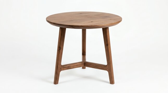 Minimalist wooden side table with stone top in bright indoor setting