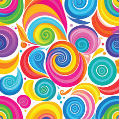 Naklejka premium Colorful swirling spiral shapes pattern.