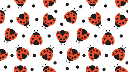 Charming and cheerful ladybug pattern bringing a touch of nature's playful spirit, perfect for delightful backgrounds and whimsical designs © epos studio art