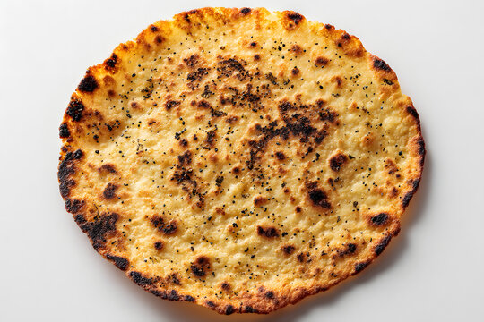 Classic Nice Socca Served on a White Plate from Full Overhead View Capturing Texture and Color