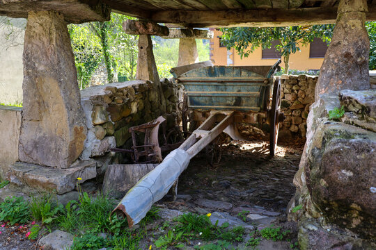 Traditional agricultural building called Horreo in Asturias, Spain