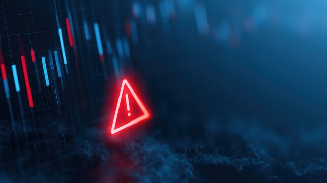 market manipulation warning concept, distorted candlestick graph, cybersecurity style finance design